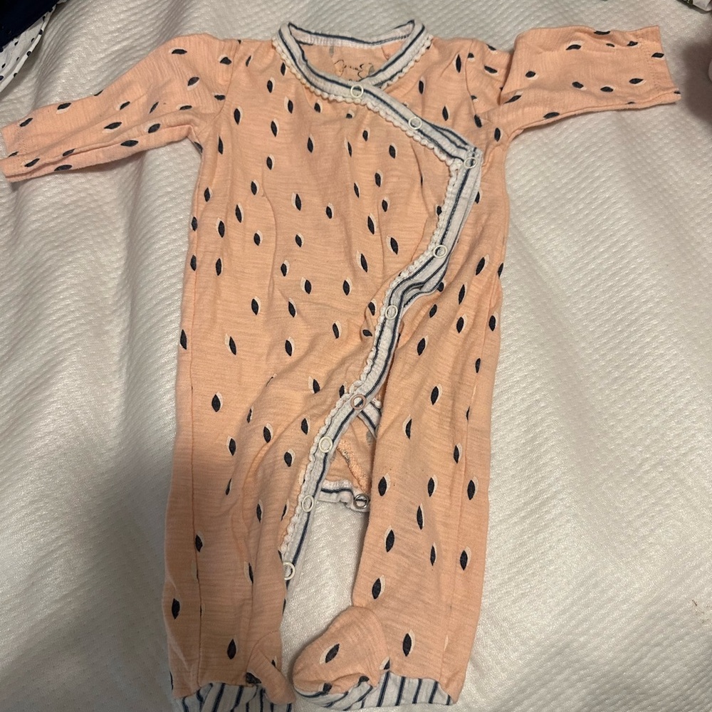 Peach and Navy Kids One Piece